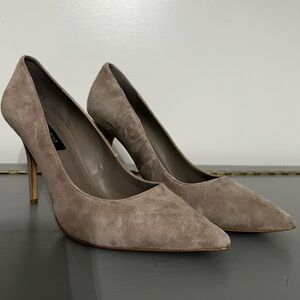 Taupe Suede Pumps